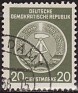 Germany 1954 Coat Of Arms 20 DM Green Scott  O8. DDR 1954 O8. Uploaded by susofe